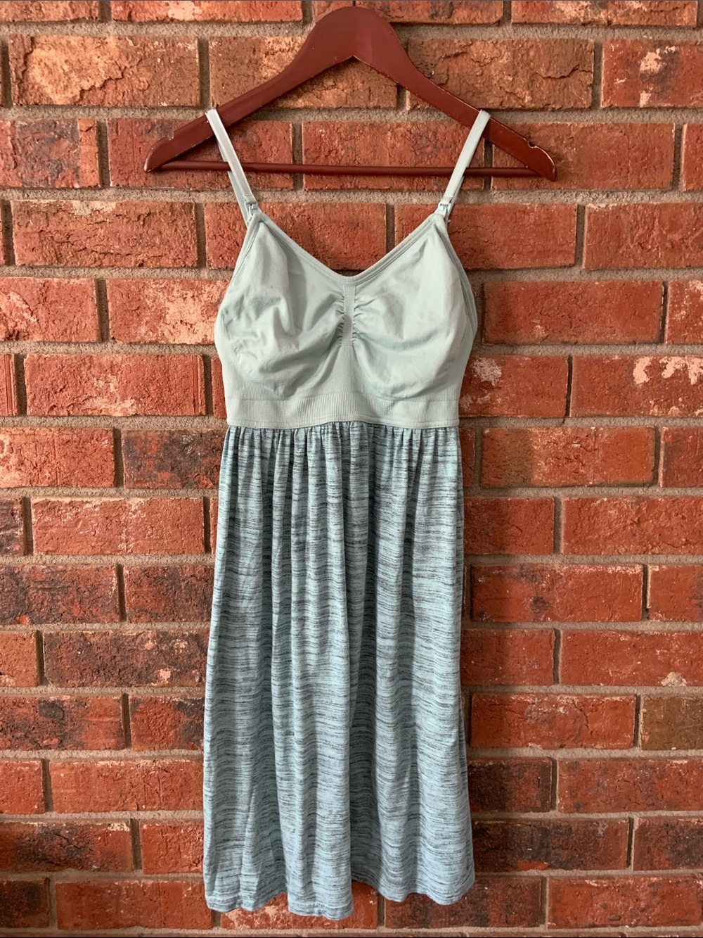 Women’s Light Blue Knit Nursing Maternity Sleep Nightgown Dress